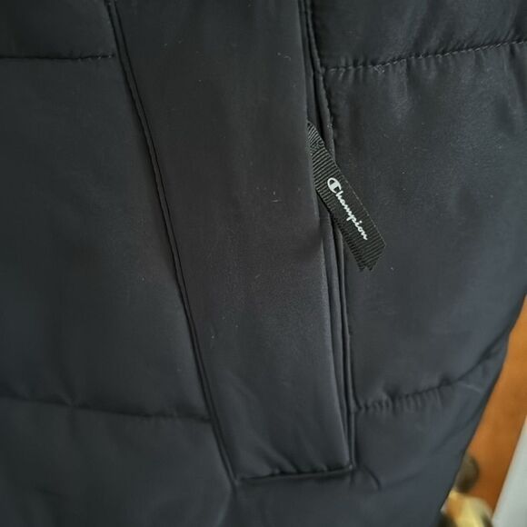 Black Puffer Vest Mens 2XL Champion Zip Pockets - Picture 5 of 8